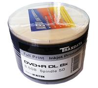 Traxdata DVD Double Layer Plus R DL 8x White Inkjet Printable (50 Pack)