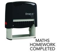 Traxx 9012 48 x 18mm - Stock Self-Inking Teacher Maths Homework Completed Rubber Stamp - Green Ink