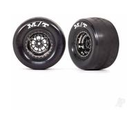 Traxxas 1/10 Weld Black Chrome Rear Wheels Tyres MT Drag 2pc TRX9475X
