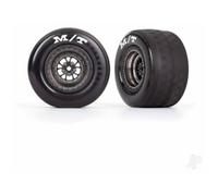 Traxxas 1/10 Weld Satin Black Chrome Rear Wheels Tyres MT Drag 2pc TRX9475A