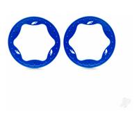 Traxxas 3.5 Inch Blue Funco Front Beadlock Rings Pair TRX10976-BLUE