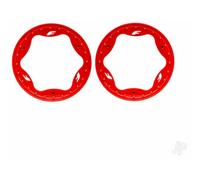 Traxxas 3.5 Inch Red Beadlock Rings Front Pair Sand Car TRX10976-RED