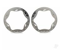 Traxxas 4.3 Inch Chrome Beadlock Rings Pair Pro Scale Sand Car TRX10948-CHRM