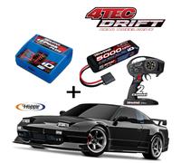 Traxxas 4-TEC Nissan 240SX Black 1/10 Drift + 5000 MAH Lipo Battery+Id-Lader