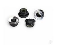 Traxxas 5mm Flanged Nylon Locking Nuts Black Anodised Serrated Aluminium TRX8447A
