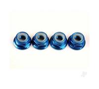 Traxxas 5mm Flanged Nylon Locking Nuts Blue-Anodised Aluminium 4 Pack TRX4147X