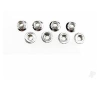 Traxxas 5mm Flanged Nylon Locking Nuts Serrated Steel Pack of 8 TRX5147X