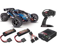 Traxxas 71054-8 E-Revo 1/16 Monster Truck Brushed + TRX NiMh Parallel Set Blue