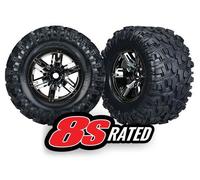 Traxxas 7772A X-Maxx 8S-Rated Tires Pre-Mounted - Black Chrome Wheels