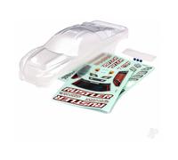 Traxxas Body, Rustler (also fits Rustler VXL) (clear, requires painting)/ window, lights decal sheet/ wing and aluminium hardware (for clipless mounting) TRX3753
