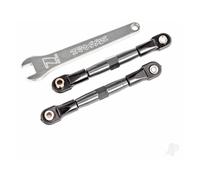 Traxxas Camber links, front (Tubes Charcoal Grey-anodised, 7075-T6 aluminium, stronger than Titanium) (2) (assembled with rod ends and hollow balls) / aluminium wrench (1) (fits Drag Slash) TRX2444A