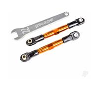 Traxxas Camber links, front (Tubes Orange-anodised, 7075-T6 aluminium, stronger than Titanium) (2) (assembled with rod ends and hollow balls) / aluminium wrench (1) (fits Drag Slash) TRX2444T
