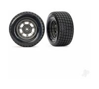 Traxxas Dirt Oval Grey Front Wheels w/ Hoosier Tyres (2) TRX10473X