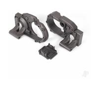 Traxxas Gearbox Halves Left Right with Differential Cover Charcoal Grey TRX9493