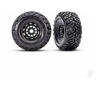 Traxxas Maxx Slash 1/8 Belted Tyres Black Wheels Assembled Glued TRX10272