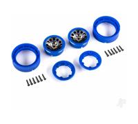 Traxxas Method Race Wheels 1.0 Inch 105 Beadlock Satin Black Chrome Blue TRX9781-BLKBL