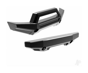 Traxxas Mini Maxx Front and Rear Bumper Set Black Chrome TRX10735-BLKCR