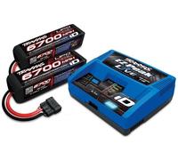 Traxxas Power Pack EZ-Peak Live Charger + 2x ID LiPo Battery 14.8V 6700mAh 25C