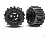 Traxxas Pro Scale Sand Car 1/5 Black Paddle Tyres Wheel Tyre Assembly Pair TRX10973