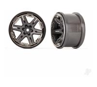 Traxxas RXT 2.8 Inch Wheels Charcoal Grey Black Chrome Beadlock 1/10 RC TRX6772-BLKCR