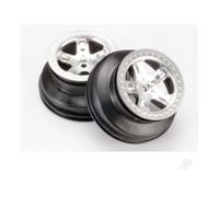 Traxxas SCT Satin Chrome Beadlock Wheels Dual Profile 2.2 Outer 3.0 Inner TRX5874