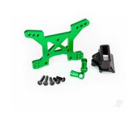 Traxxas Shock tower, Front, 7075-T6 aluminium (Green-anodised) (1pc) / Body mount bracket (1pc) TRX6739G