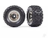 Traxxas Sledge 1/8 3.8in Sledgehammer Wheels Tyres Black Chrome TRX9572T