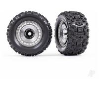 Traxxas Sledge 1/8 3.8in Sledgehammer Wheels Tyres Satin Chrome TRX9572X