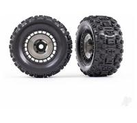 Traxxas Sledgehammer Wheels Tyres Assembled Glued 1/8 3.8in Black 2pcs TRX9572