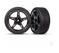 Traxxas Split-Spoke Black Chrome Front Wheels 1.9 Inch Response Tyres TRX9370