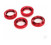 Traxxas Spring retainer (adjuster), Red-anodised aluminium, GTX shocks (4 pcs) (assembled with o-ring) TRX7767R
