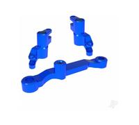 Traxxas Steering bellcranks, draglink (Blue-anodised 6061-T6 aluminium), 3x13mm SS (with threadlock) (2), 3x12mm BCS (with threadlock) (2), 5x8x2.5mm ball bearings (2), 5x10x4mm ball bearings (2) TRX1