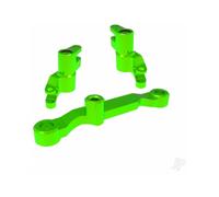Traxxas Steering bellcranks, draglink (Green-anodised 6061-T6 aluminium), 3x13mm SS (with threadlock) (2), 3x12mm BCS (with threadlock) (2), 5x8x2.5mm ball bearings (2), 5x10x4mm ball bearings (2) TRX