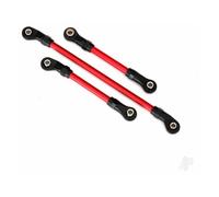 Traxxas Steering link, 5x117mm (1pc) / drag link, 5x60mm (1pc) / panhard link, 5x63mm (Red powder coated Steel) (assembled with hollow balls) (for use with #8140R TRX-4 Long Arm Lift Kit) TRX8146R