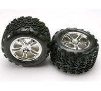 Traxxas Tires/Wheels Assembled SS Chrome 14mm Driver (2 Pcs.)
