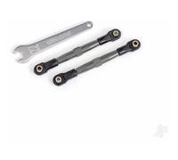 Traxxas Toe links, front (Tubes Charcoal Grey-anodised, 7075-T6 aluminium, stronger than Titanium) (2) (assembled with rod ends and hollow balls) / aluminium wrench (1) (fits Drag Slash) TRX2445A
