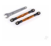 Traxxas Toe links, front (Tubes Orange-anodised, 7075-T6 aluminium, stronger than Titanium) (2) (assembled with rod ends and hollow balls) / aluminium wrench (1) (fits Drag Slash) TRX2445T