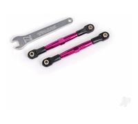 Traxxas Toe links, front (Tubes Pink-anodised, 7075-T6 aluminium, stronger than Titanium) (2) (assembled with rod ends and hollow balls) / aluminium wrench (1) (fits Drag Slash) TRX2445P