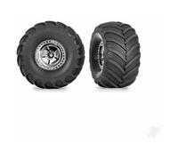 Traxxas TRX-4MT Wheel and Tyre Set Chrome 1.2in Terra Groove 3.14x1.65in TRX9867