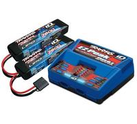 Traxxas TRX2991GX Power Pack Dual EZ-Peak Plus Charger + 2x ID LiPo 7.4V 7600mAh