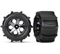 Traxxas TRX4175 Paddle Tires on Wheel 28 All-Star Chrome Black TSM Rate