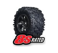 Traxxas TRX7772X Complete Wheels/Tires Traxxas X-Maxx/8S 2 Pcs. (Black Rim)