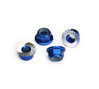 Traxxas TRX8447X Collar Lock Nut 5mm Aluminum Toothed (4) Blue