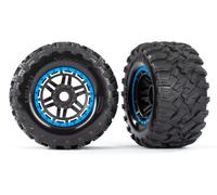 Traxxas TRX8972A Tires Mounted on Rim Black/Blue Maxx All-Terrain (2