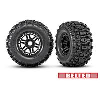 Traxxas TRX8979 Tires On Rim Black With Sledhammer AT Belted