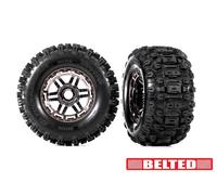 Traxxas TRX8979A Tires On Rim Chrome-Black With Sledhammer AT Belted