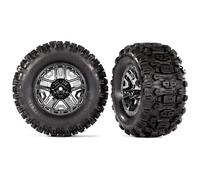 Traxxas TRX9072 Tires on Rims Black-Chrome 2.8 Sledgehammer+Inserts (2