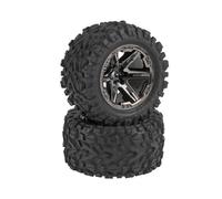 TRAXXAS Tires & wheels 2.8' (RXT black chrome wheels, Talon Extreme) (TRX6773X)