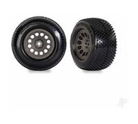 Traxxas Tyres & wheels, assembled (charcoal grey wheels, dual profile (2.1" outer, 2.6" inner), Response Pro tyres, foam inserts) (2) TRX10774-GRAY