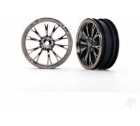 Traxxas Weld Black Chrome RC Car Wheels 1/10 Scale Front Pair 12mm Hex TRX9472X